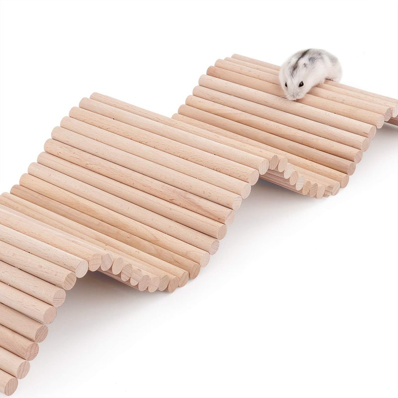 Niteangel Hamster Climbing Ladder Wooden Suspension Bridge for Guinea Pigs Rats Hedgehog Gerbils Mouse Sugar Glider and Other Small Animals (Large) - Image 1